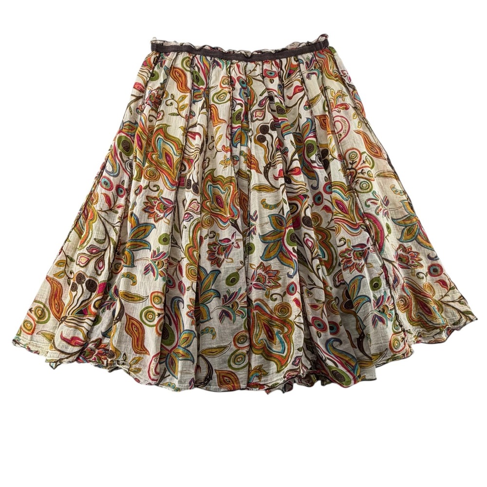 Dimri Paisley 100% Cotton Midi Peasant Skirt Womens 14/16 Boho‎ Flare Festival